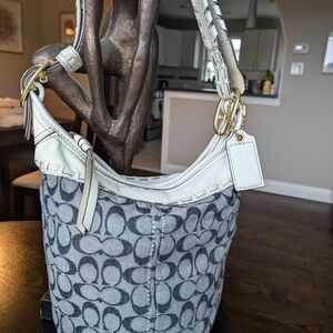 Coach Gray and White Women's Bag
